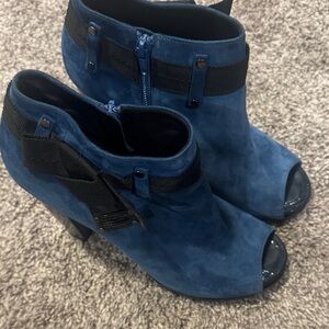 Marc By Marc Jacobs Blue Peep-Toe Heeled Boots